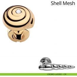 Pomolo per porta con Swarovski fisso Shell Mesh Linea Calì con rosetta tonda 2