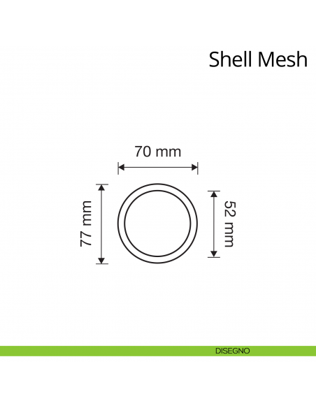 Pomolo per porta con Swarovski fisso Shell Mesh Linea Calì con rosetta tonda disegno
