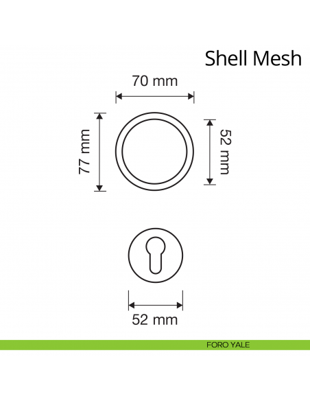 Pomolo per porta con Swarovski a girare Shell Mesh Linea Calì con rosetta tonda foro yale