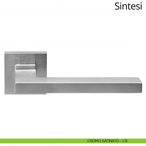 Maniglia per porta interna Sintesi Linea Calì rosetta quadrata tradizionale cromo satinato