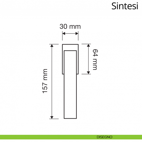 Maniglia per finestra martellina DK Sintesi Linea Calì disegno