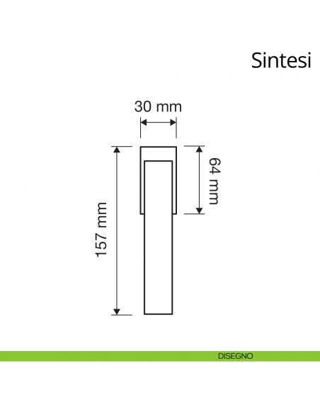 Maniglia per finestra martellina DK Sintesi Linea Calì disegno
