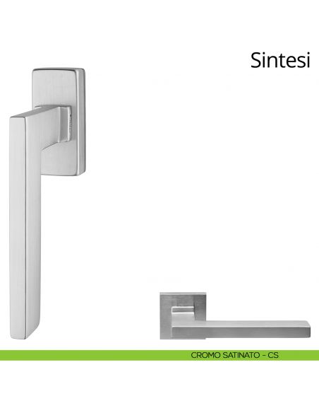 Maniglia per finestra martellina DK Sintesi Linea Calì cromo satinato