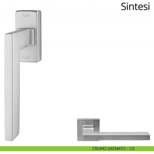 Maniglia per finestra martellina DK antintrusione Sintesi Linea Calì cromo satinato