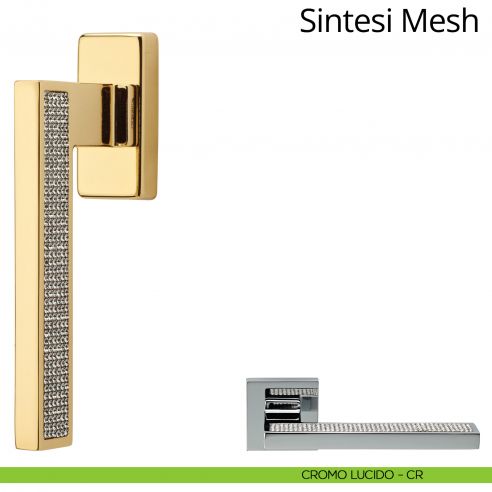 Maniglia per finestra con Swarovski martellina DK Sintesi Mesh Linea Calì cromo