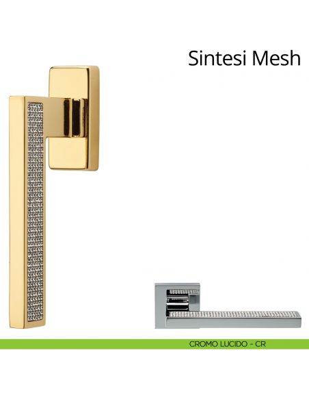 Maniglia per finestra con Swarovski martellina DK Sintesi Mesh Linea Calì cromo