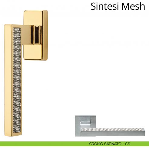 Maniglia per finestra con Swarovski martellina DK Sintesi Mesh Linea Calì cromo satinato