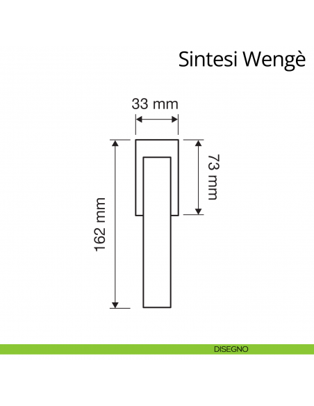 Maniglia per finestra con legno martellina DK antintrusione Sintesi Wengè Linea Calì disegno