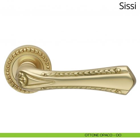 Maniglia per porta interna Sissi Linea Calì con rosetta tonda ottone opaco