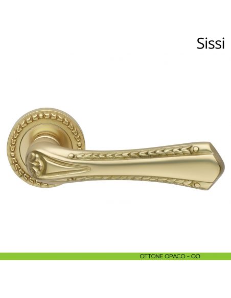 Maniglia per porta interna Sissi Linea Calì con rosetta tonda ottone opaco