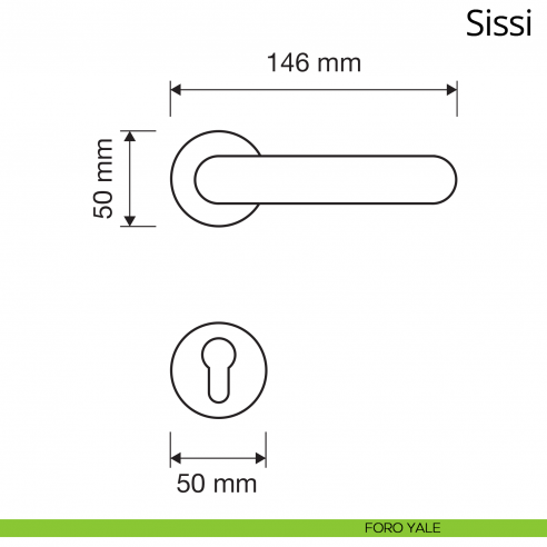 Maniglia per porta interna Sissi Linea Calì con rosetta tonda foro yale