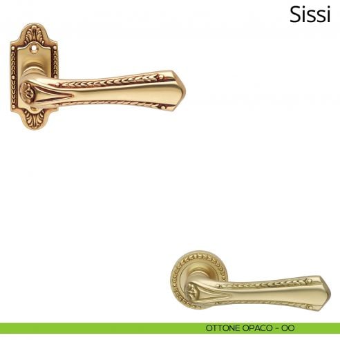 Maniglia per porta interna Sissi Linea Calì con rosetta artistica ottone opaco