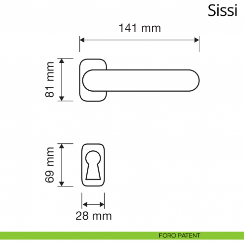 Maniglia per porta interna Sissi Linea Calì con rosetta artistica foro patent