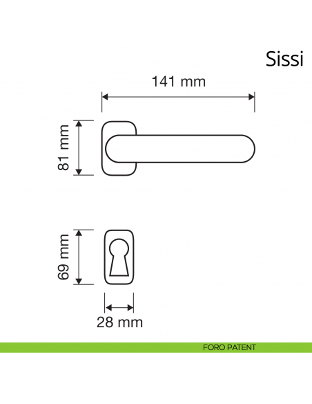 Maniglia per porta interna Sissi Linea Calì con rosetta artistica foro patent