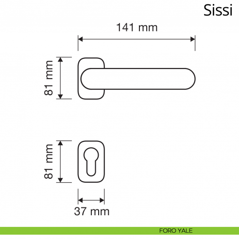 Maniglia per porta interna Sissi Linea Calì con rosetta artistica foro yale