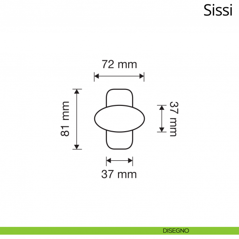 Pomolo per porta fisso Sissi Linea Calì con rosetta artistica disegno