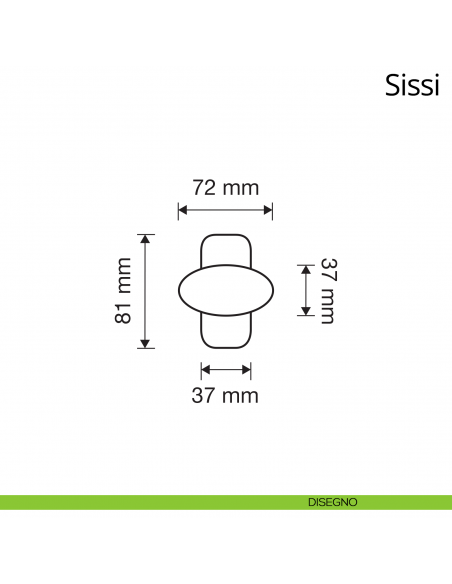 Pomolo per porta fisso Sissi Linea Calì con rosetta artistica disegno