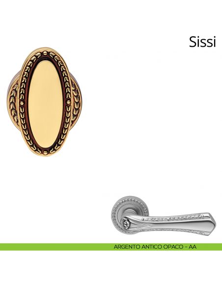 Pomolo per porta girevole Sissi Linea Calì argento antico opaco