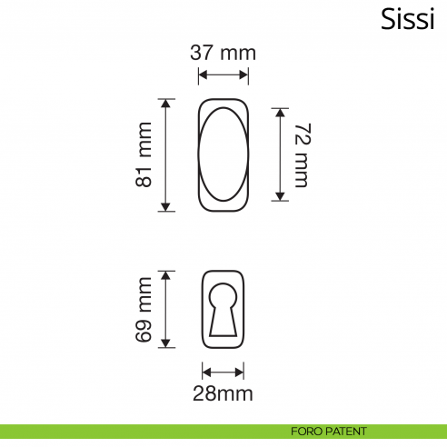 Pomolo per porta girevole Sissi Linea Calì foro patent