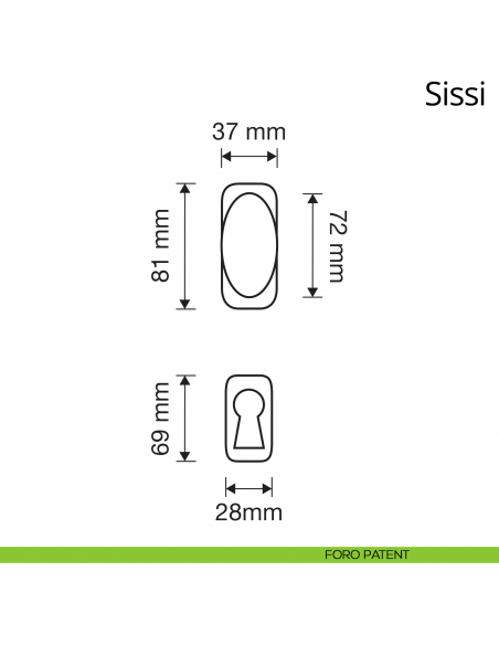 Pomolo per porta girevole Sissi Linea Calì foro patent