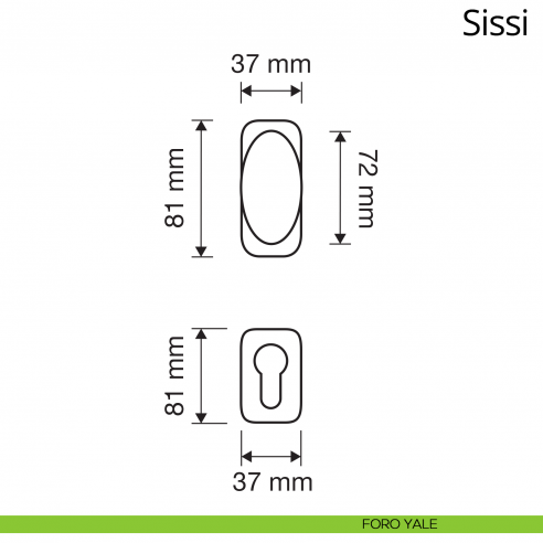 Pomolo per porta girevole Sissi Linea Calì foro yale