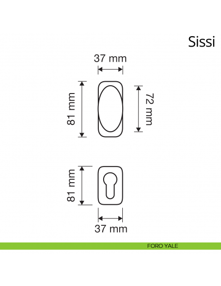 Pomolo per porta girevole Sissi Linea Calì foro yale