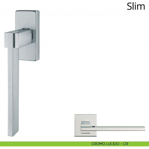 Maniglia per finestra martellina DK Slim Linea Calì cromo lucido
