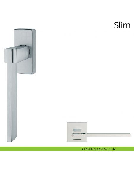 Maniglia per finestra martellina DK Slim Linea Calì cromo lucido