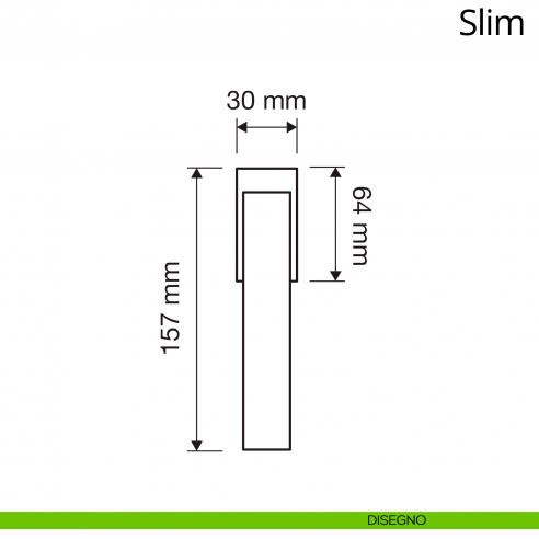 Maniglia per finestra martellina DK Slim Linea Calì disegno