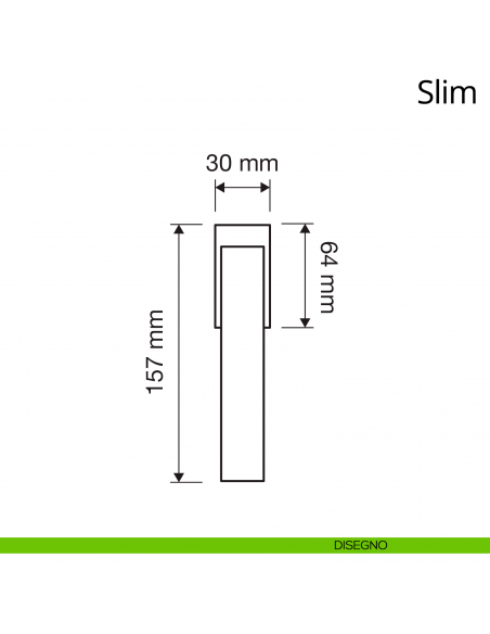 Maniglia per finestra martellina DK Slim Linea Calì disegno