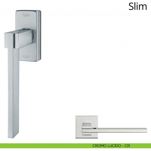 Maniglia per finestra martellina DK antintrusione Slim Linea Calì cromo lucido