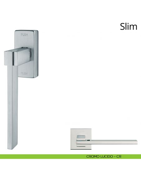 Maniglia per finestra martellina DK antintrusione Slim Linea Calì cromo lucido