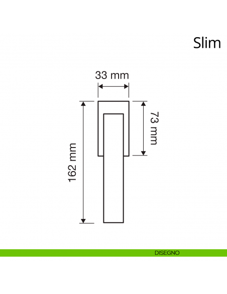 Maniglia per finestra martellina DK antintrusione Slim Linea Calì disegno