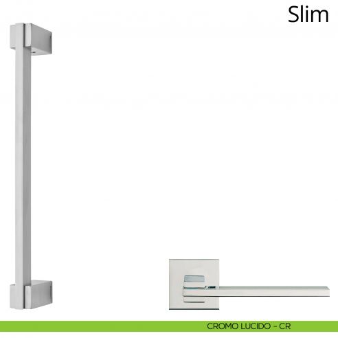 Maniglione per porta dritto Slim Linea Calì cromo lucido
