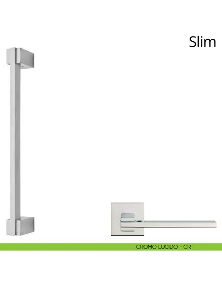 Maniglione per porta dritto Slim Linea Calì cromo lucido