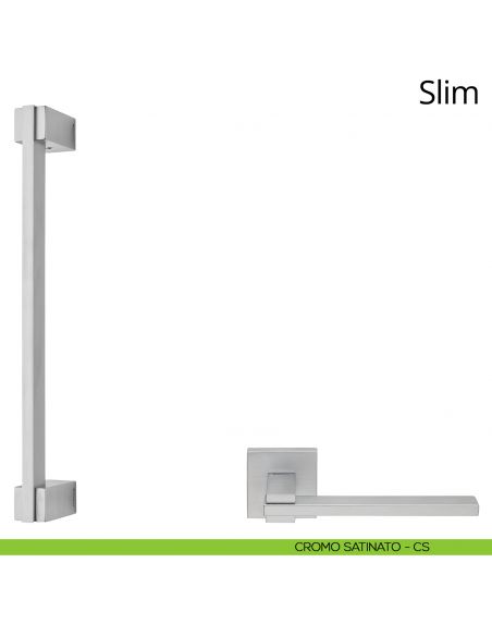 Maniglione per porta dritto Slim Linea Calì cromo satinato