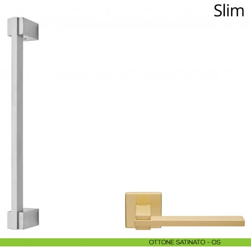 Maniglione per porta dritto Slim Linea Calì ottone satinato