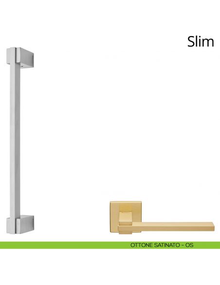 Maniglione per porta dritto Slim Linea Calì ottone satinato