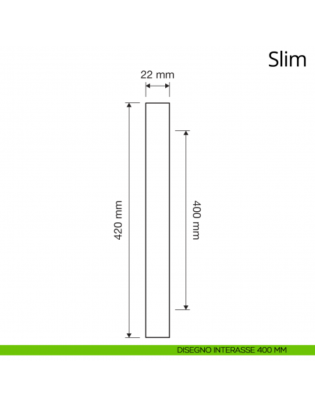 Maniglione per porta dritto Slim Linea Calì interasse 400 mm