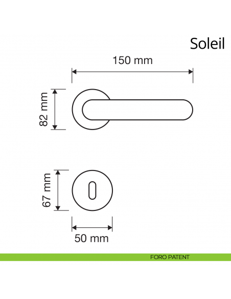 Maniglia per porta interna Soleil Linea Calì con rosetta artistica foro patent