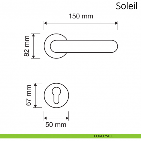 Maniglia per porta interna Soleil Linea Calì con rosetta artistica foro yale