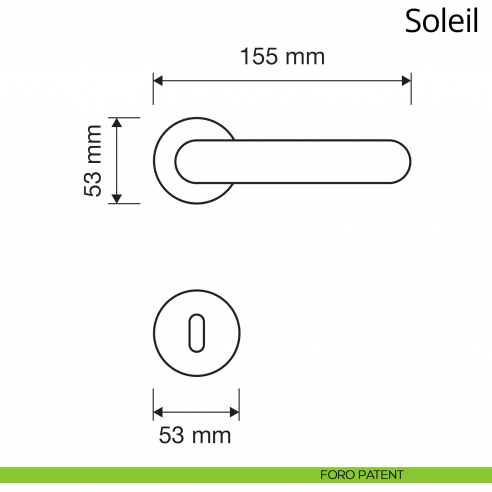 Maniglia per porta interna Soleil Linea Calì con rosetta tonda foro patent