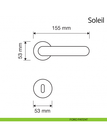 Maniglia per porta interna Soleil Linea Calì con rosetta tonda foro patent