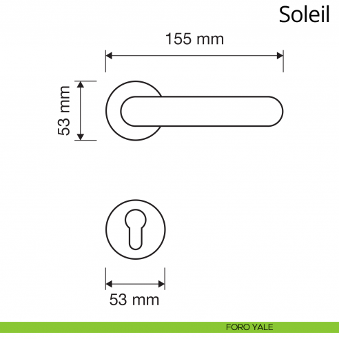 Maniglia per porta interna Soleil Linea Calì con rosetta tonda foro yale