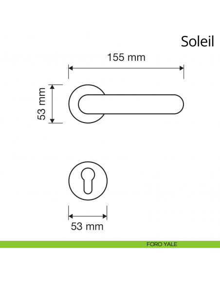 Maniglia per porta interna Soleil Linea Calì con rosetta tonda foro yale