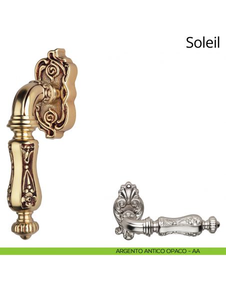 Maniglia per finestra martellina DK Soleil Linea Calì argento antico opaco