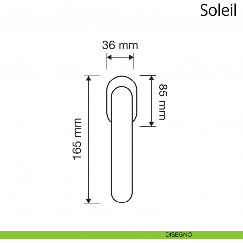 Maniglia per finestra martellina DK Soleil Linea Calì disegno