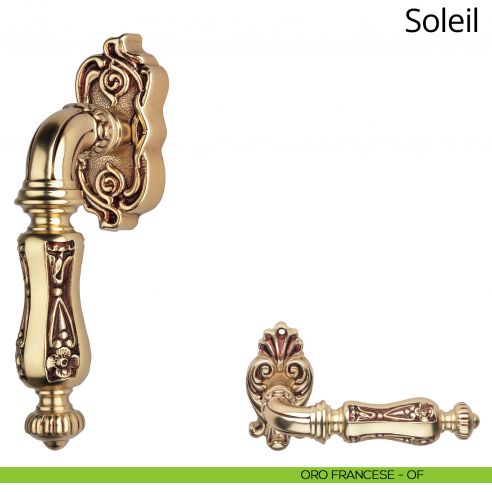 Maniglia per finestra martellina DK Soleil Linea Calì oro francese