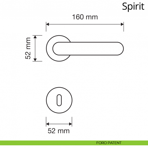 Maniglia per porta interna Spirit Linea Calì rosetta tonda tradizionale foro patent