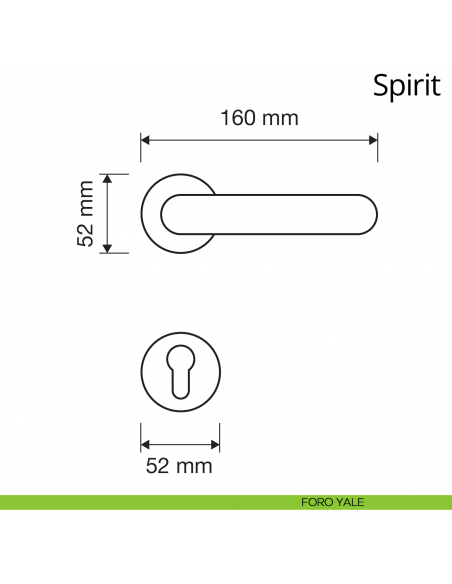Maniglia per porta interna Spirit Linea Calì rosetta tonda tradizionale foro yale